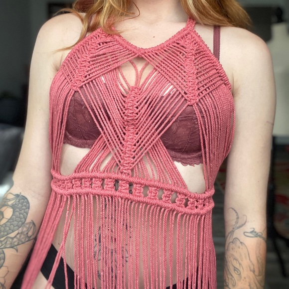 Handmade Macrame Crochet Dress - Picture 4 of 15